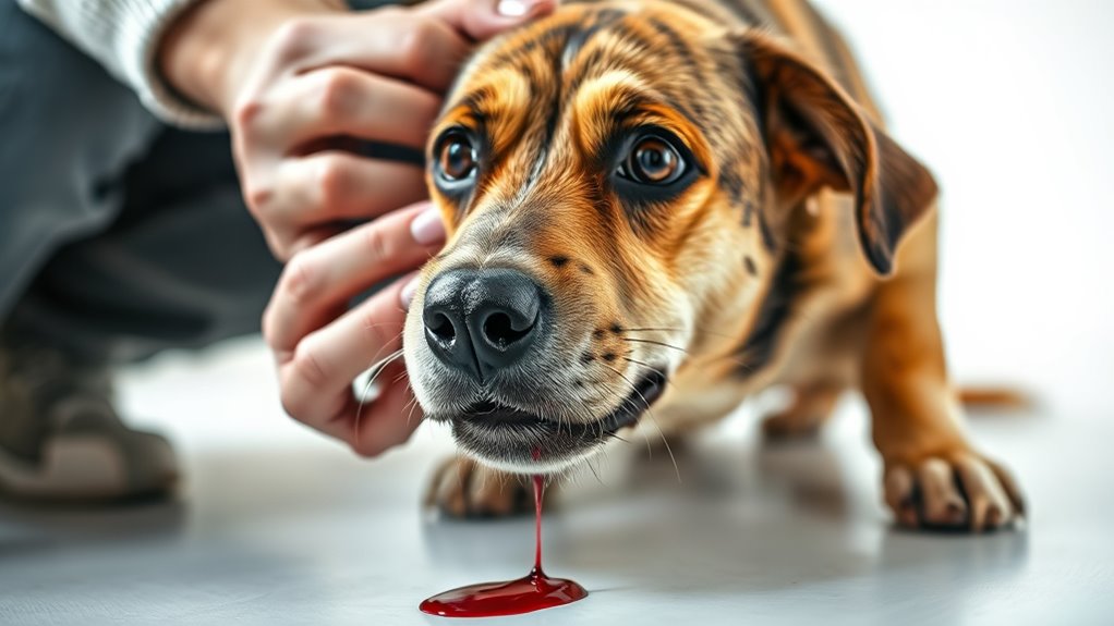 dog blood vomiting causes