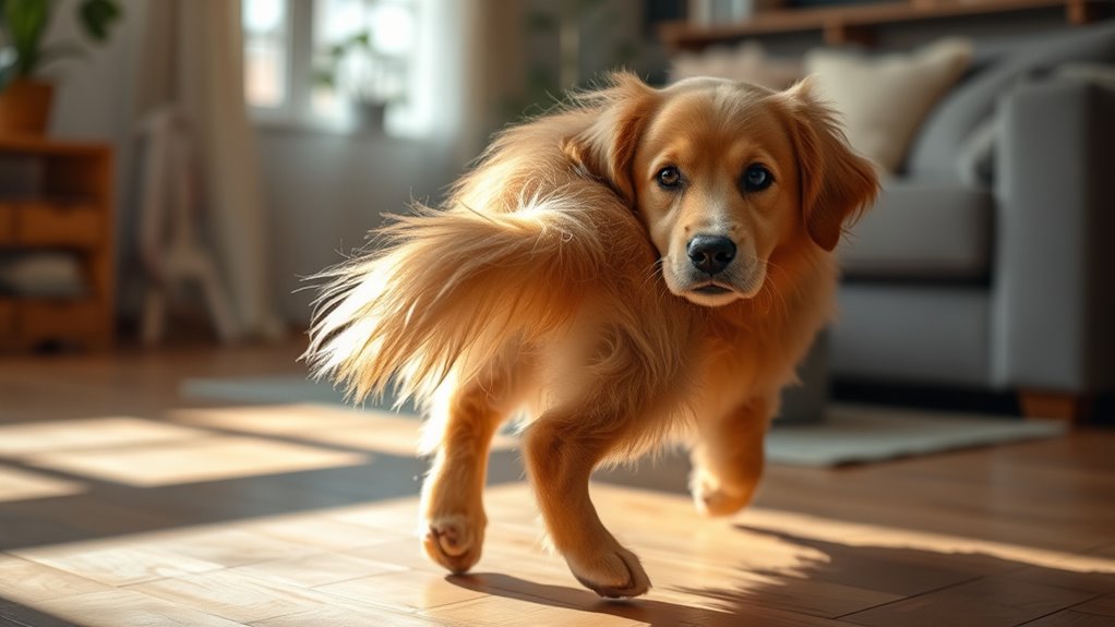 dog dragging butt on floor