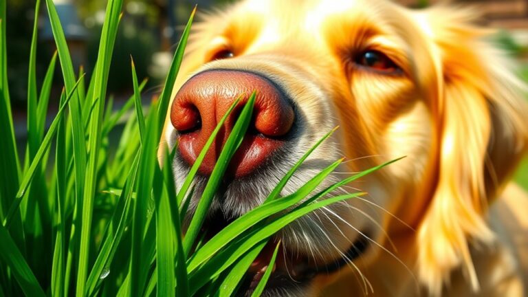 dog frequently eating grass