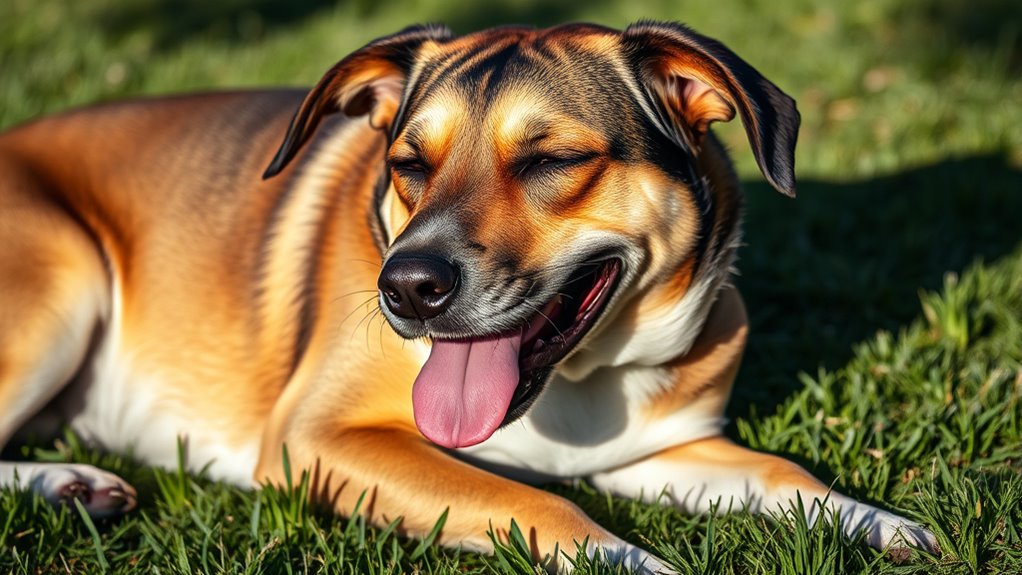dog panting while resting