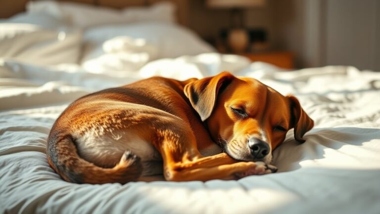 dog sleeps at feet