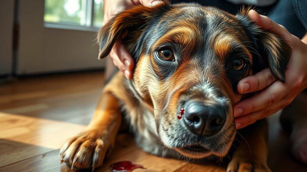 dog vomiting blood symptoms