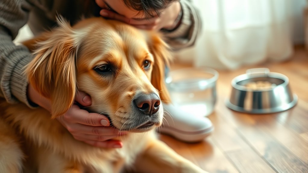 dog vomits yellow bile
