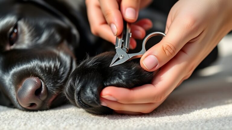 safe black dog nail trimming